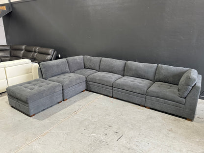 Modular 6 Piece Sectional with Storage Ottoman