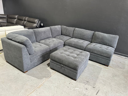 Modular 6 Piece Sectional with Storage Ottoman