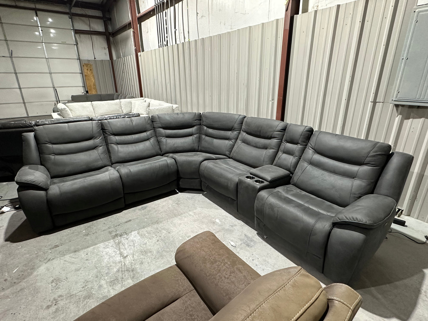 Microsuede Power Reclining Sectional