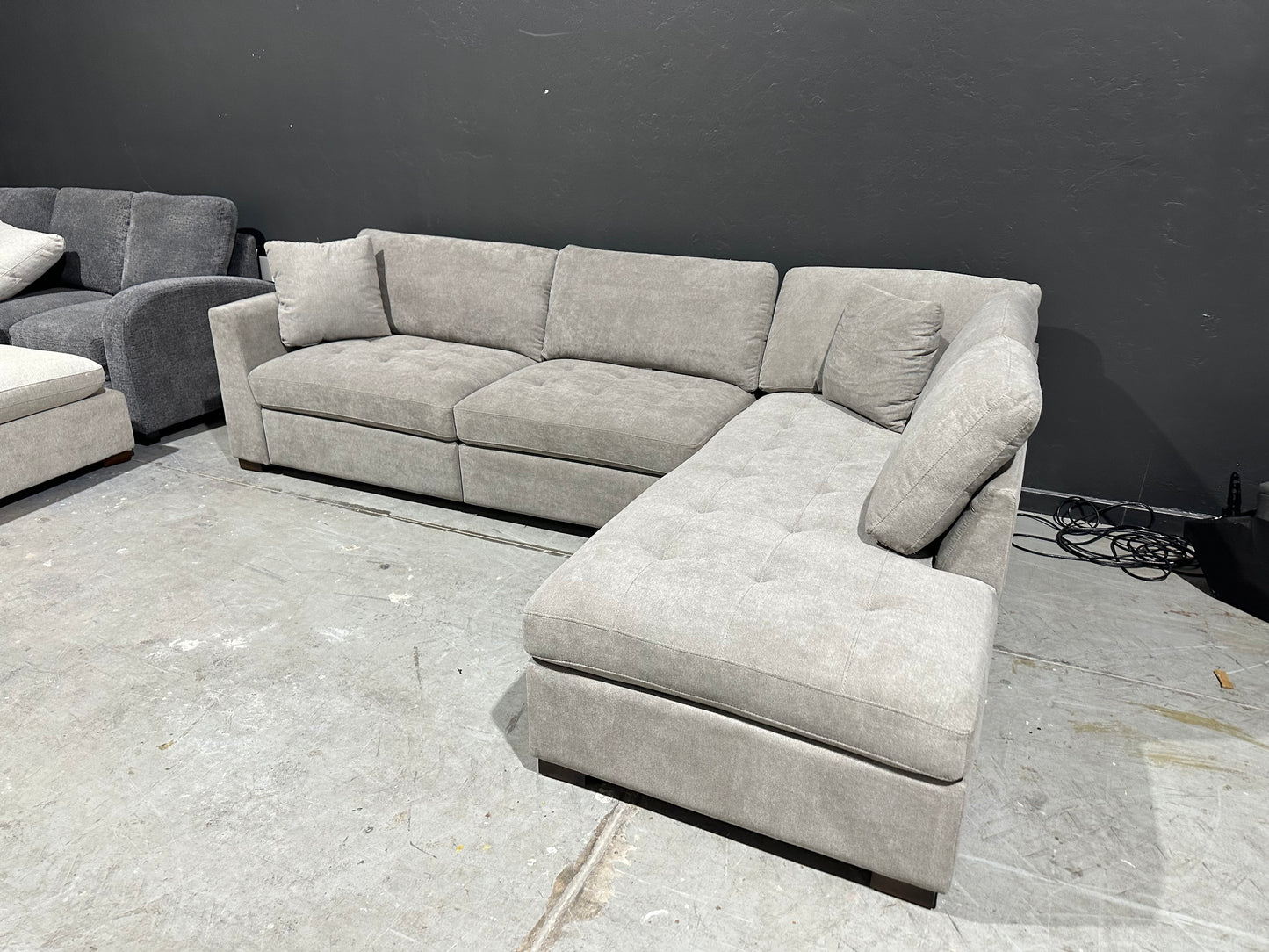 Fabric Sectional with Power Footrest