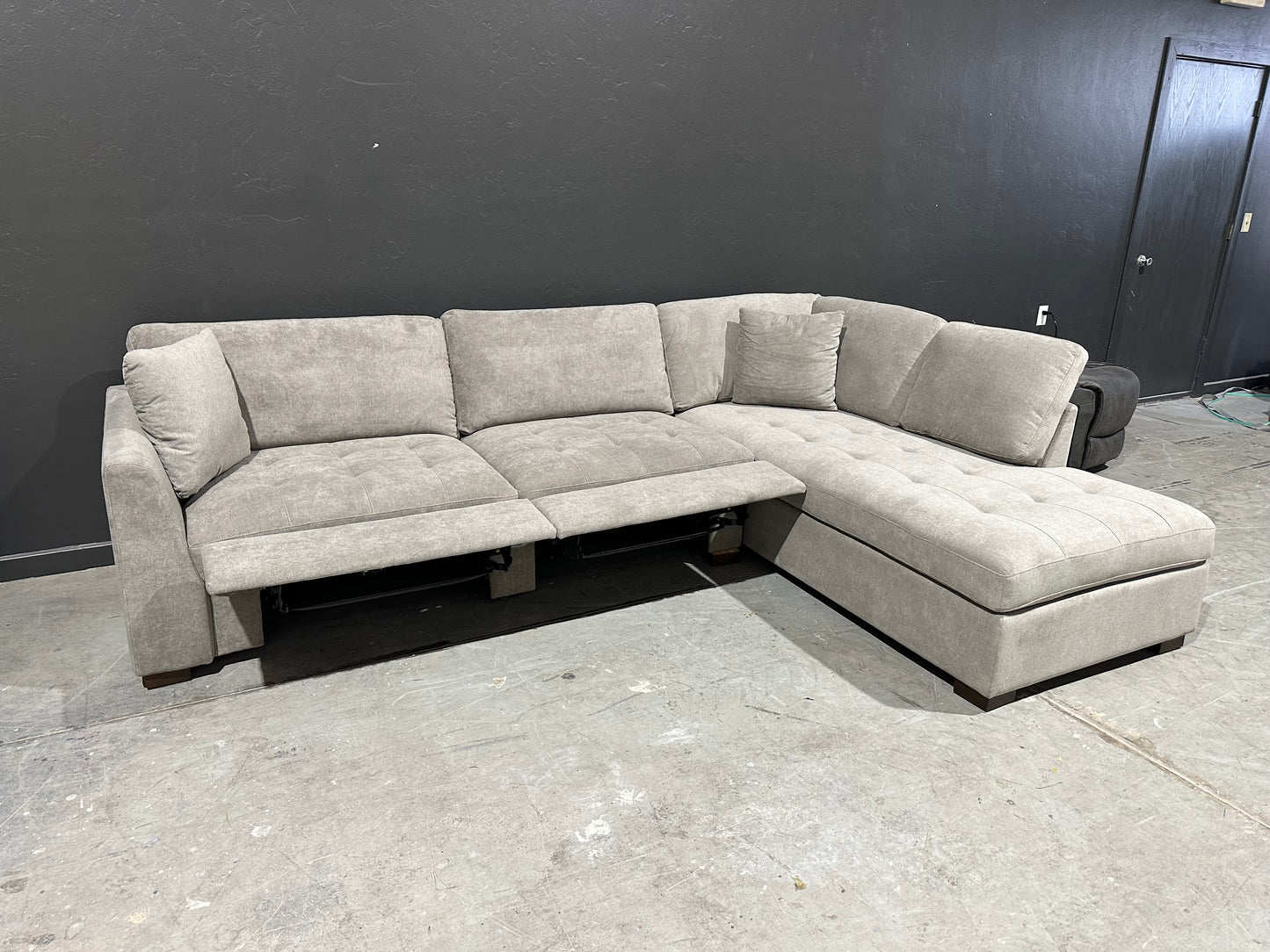 Fabric Sectional with Power Footrest