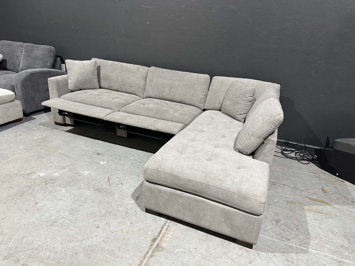 Fabric Sectional with Power Footrest