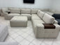 Modular Plush Sectional with Wood Arm Trays