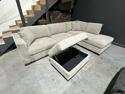 Bumper Sectional with Storage Ottoman