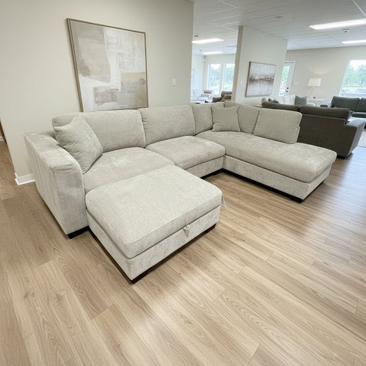 Bumper Sectional with Storage Ottoman