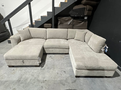 Bumper Sectional with Storage Ottoman