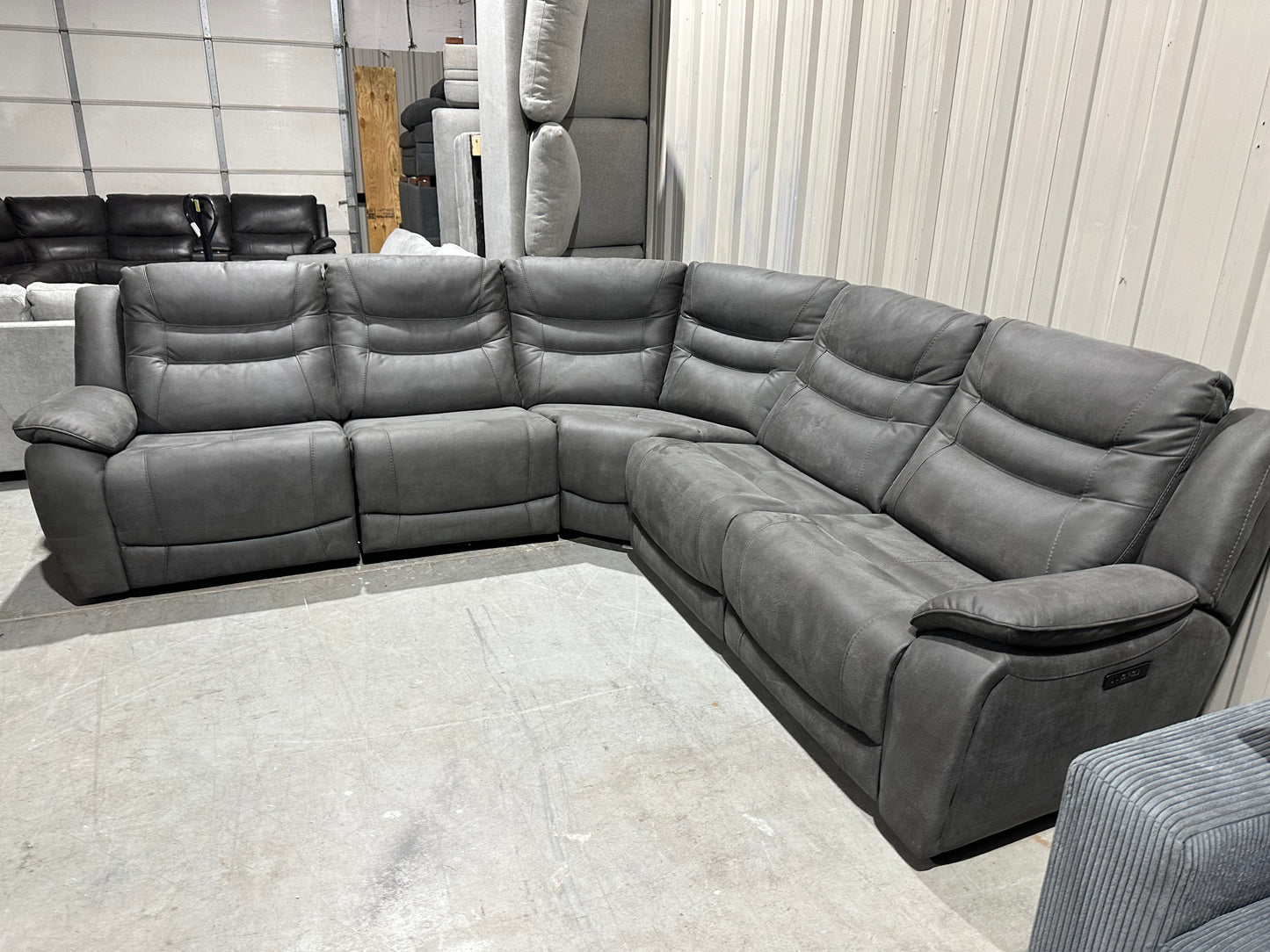 Microsuede Power Reclining Sectional